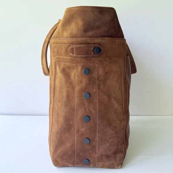 Hammitt Otis Tote Bag in Mahogany Brushed Suede w/ Leather Trim - Picture 10 of 16